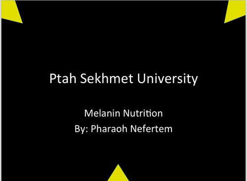 Melanin Nutrition Lecture